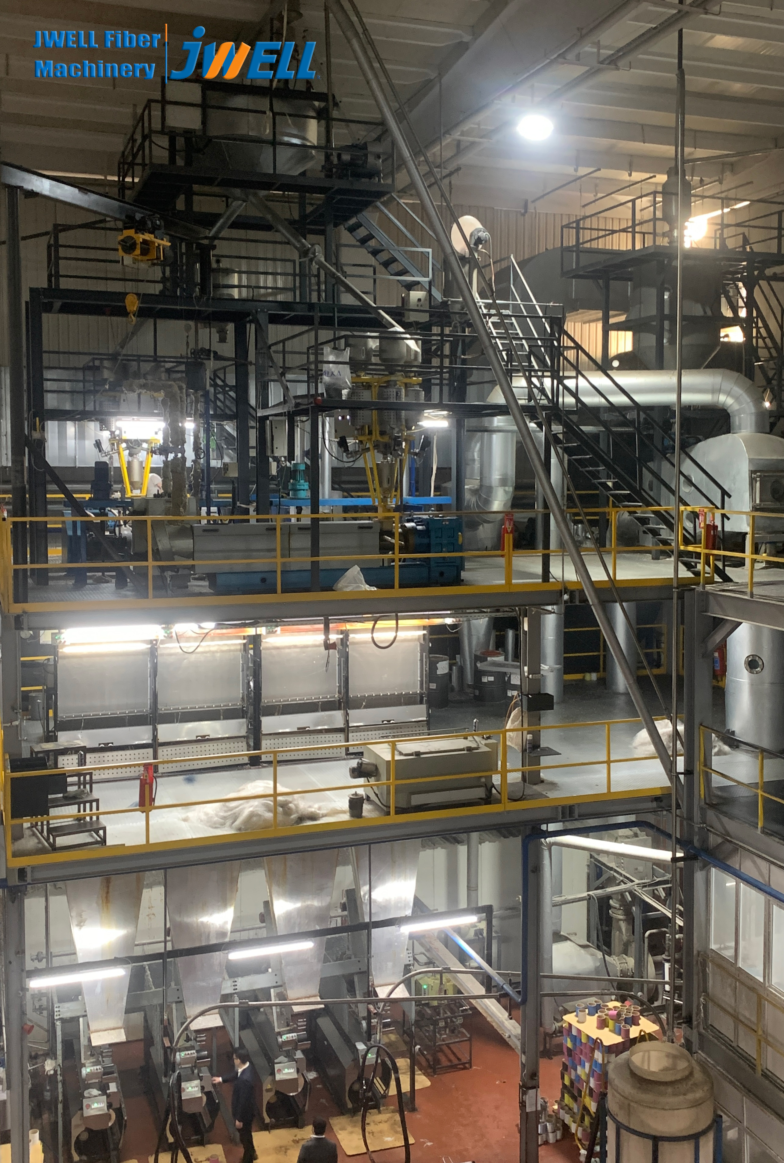 Linha de fia&ccedil;&atilde;o de fio POY composta JWELL PET PA6 (site do cliente)