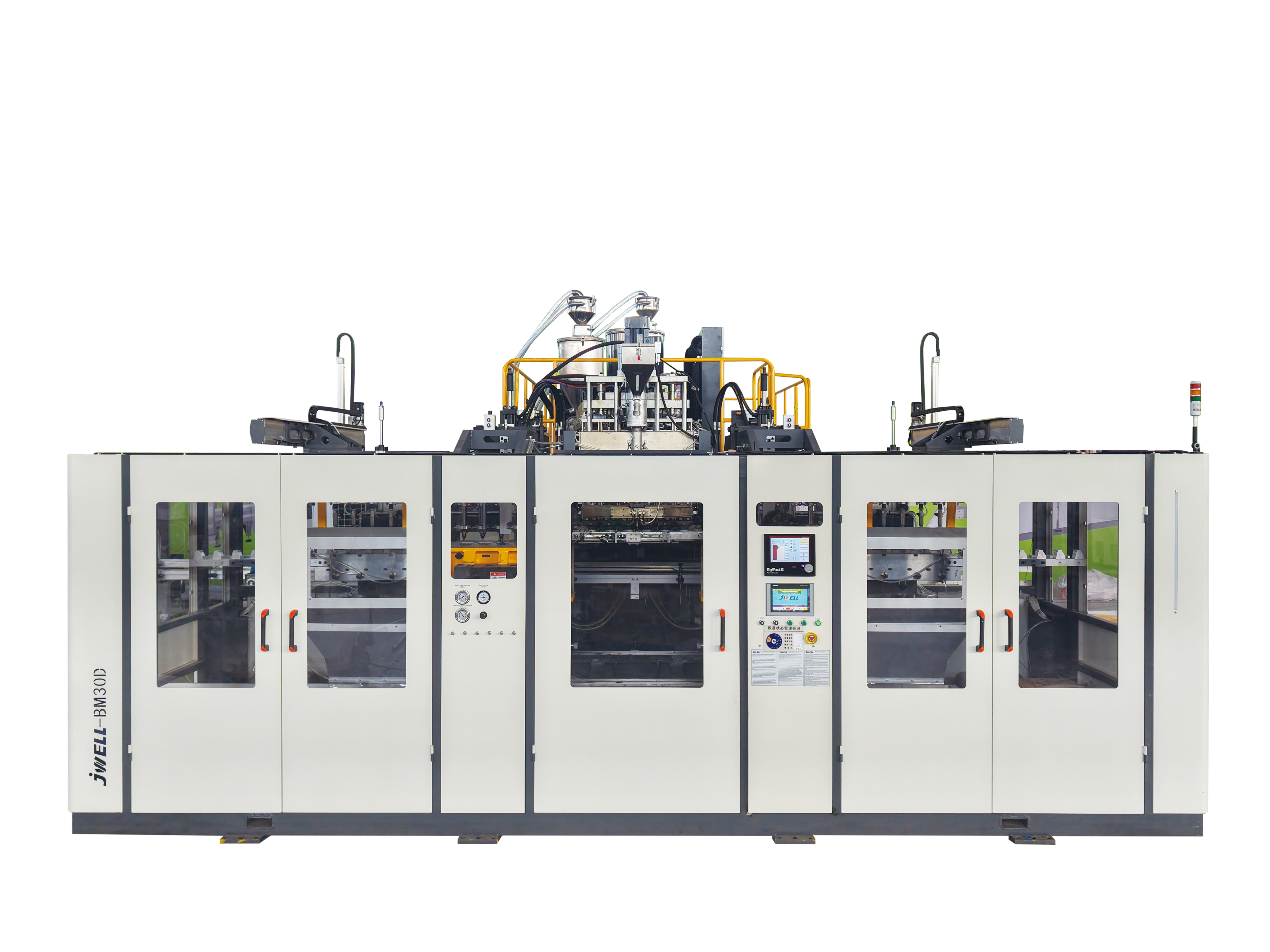 Máquina sopradora de moldagem por sopro de estação dupla 30L para embalagens de produtos químicos 